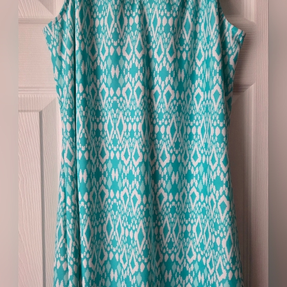 NWOT Jude Connally Turquoise/White Sleeveless Patterned Dress Size S - Picture 4 of 11